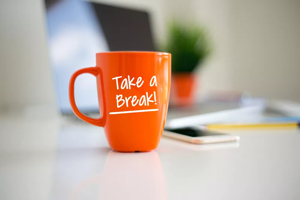 Mug with "Take a Break" text 